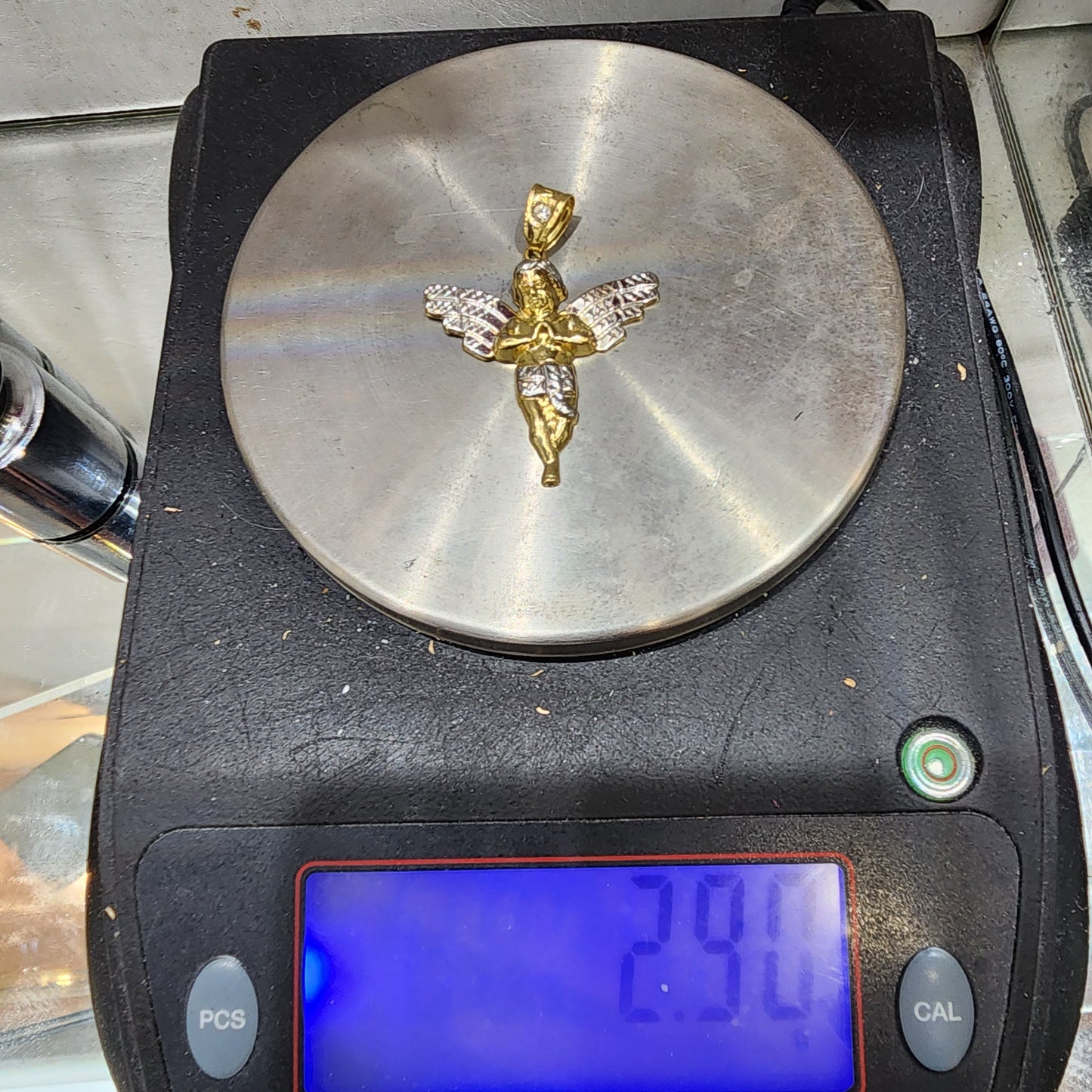 10K Gold Two Tone Angel Pendant
