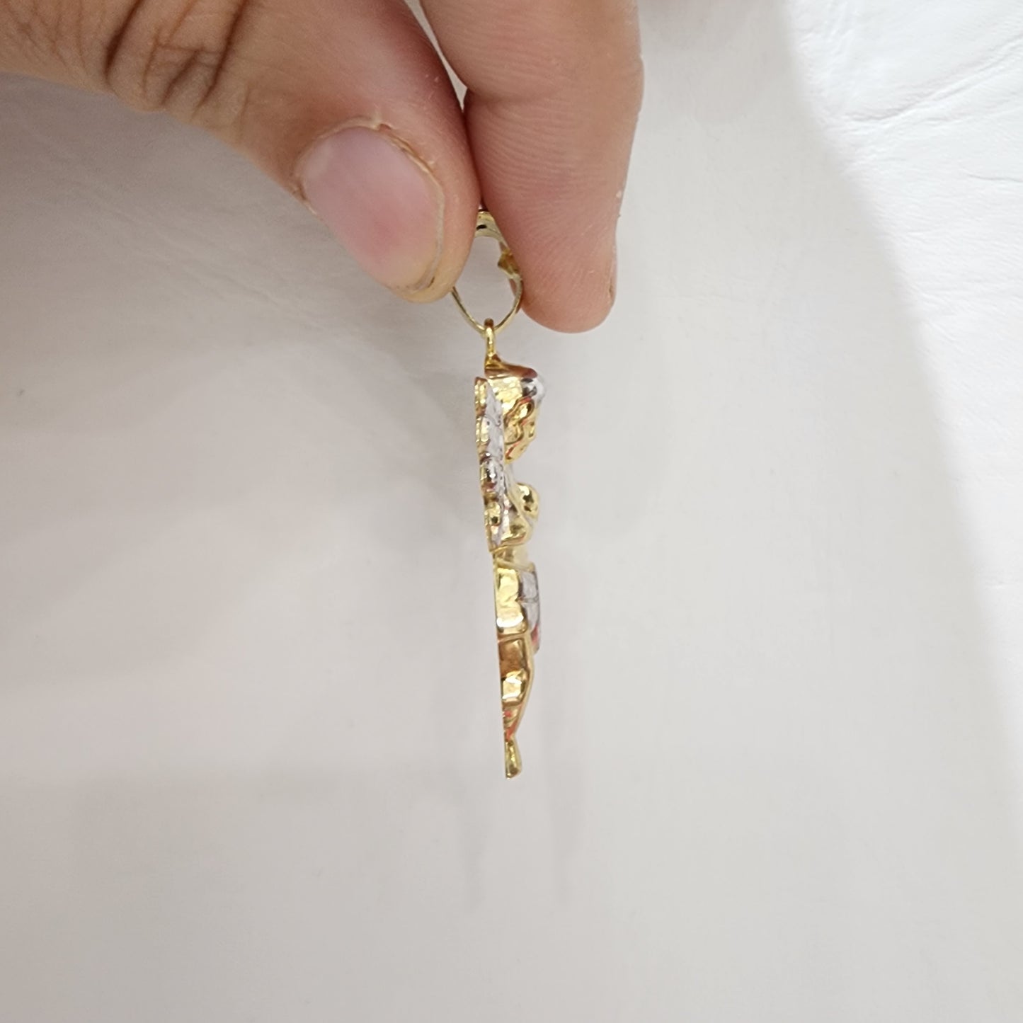 10K Gold Two Tone Angel Pendant