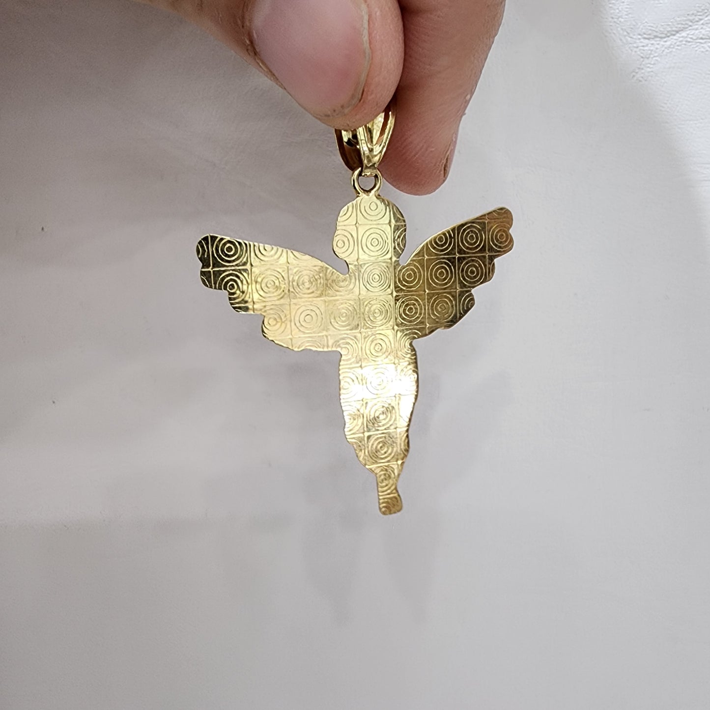 10K Gold Two Tone Angel Pendant