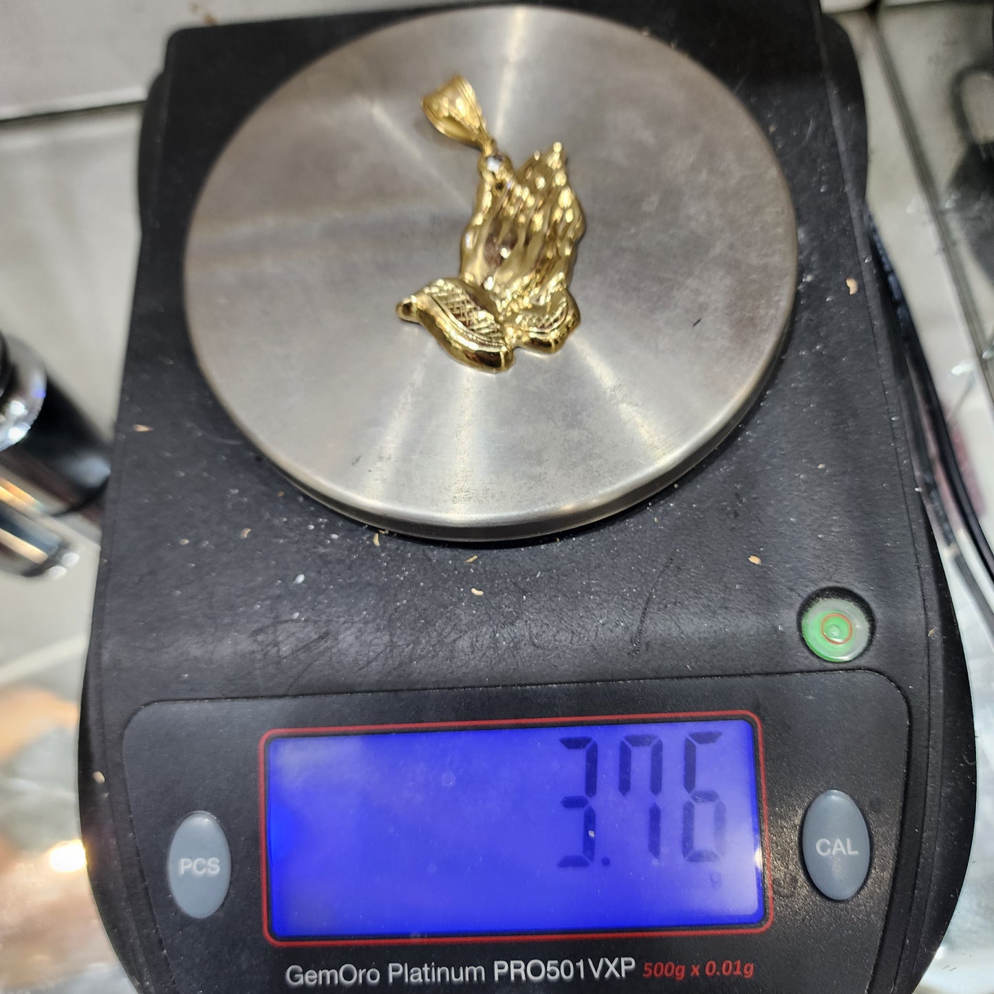 10K Gold Prayer Hand Pendant