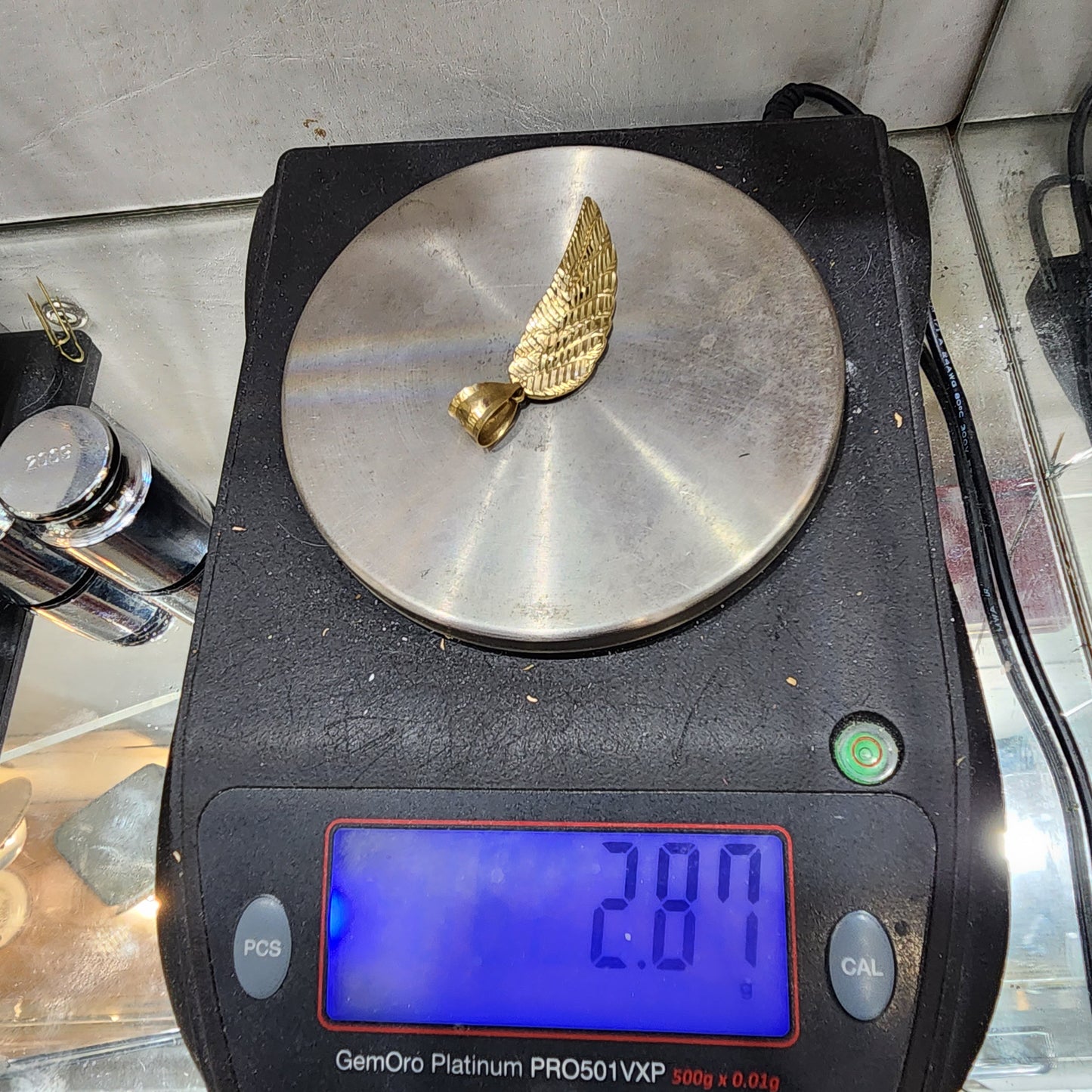 10K Gold Angel Feather Pendant
