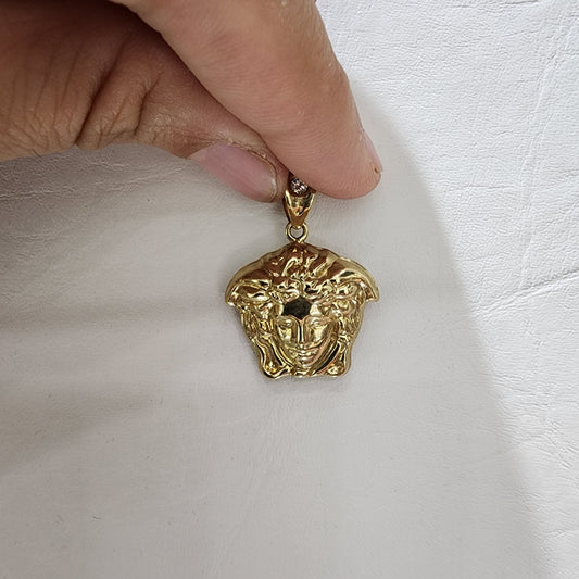 10K Gold Medusa Head Pendant
