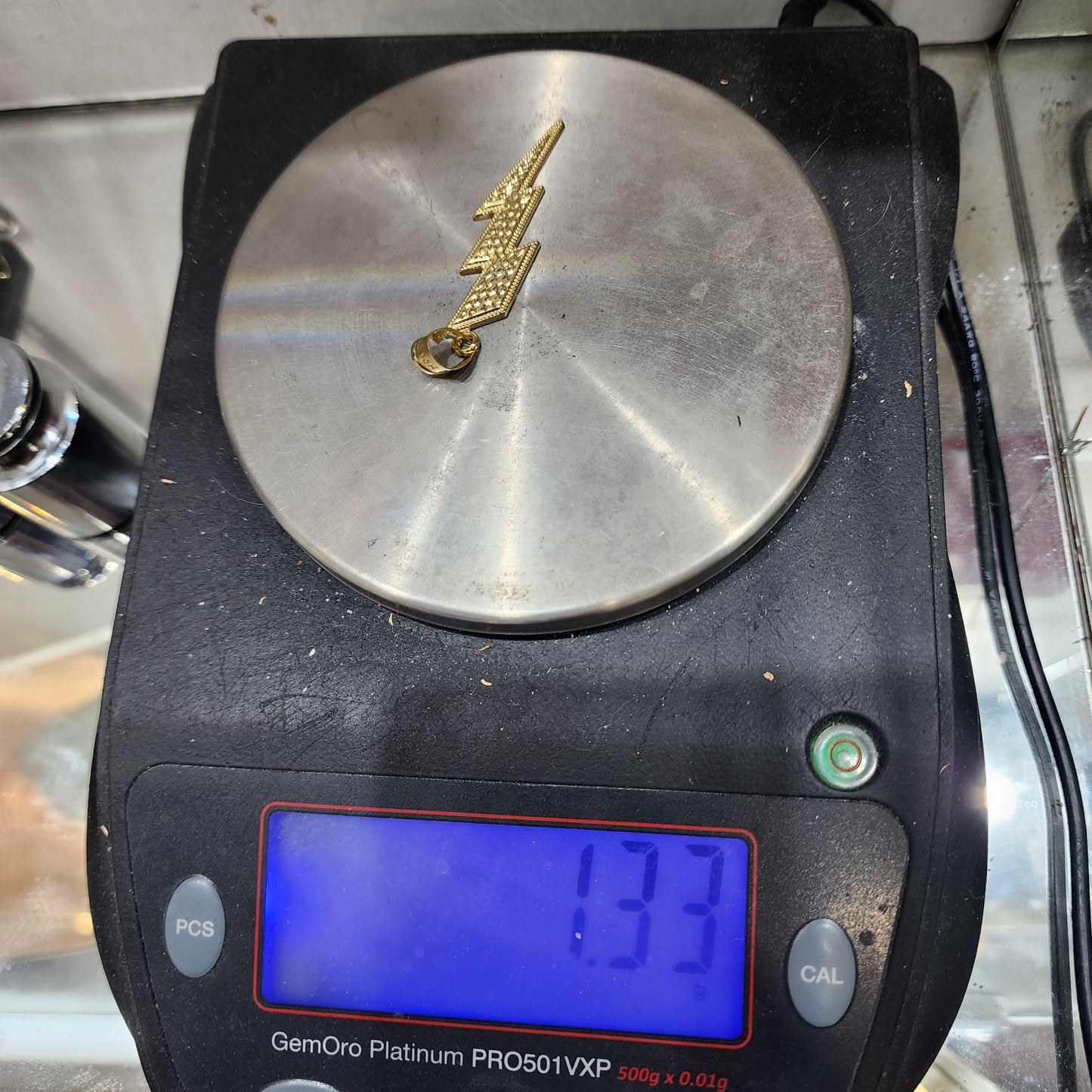 10K Gold Thunderbolt Pendant