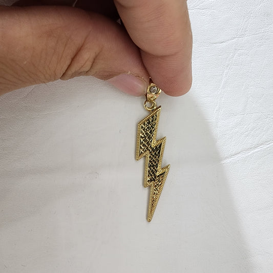 10K Gold Thunderbolt Pendant