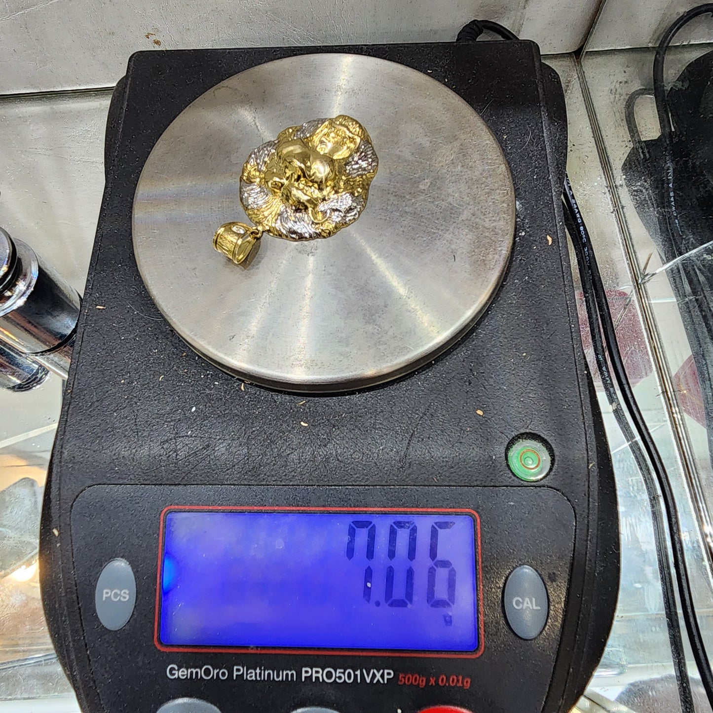 10K Gold Two-Tone Lion Head Pendant