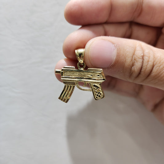 10K Gold Gun Pendant