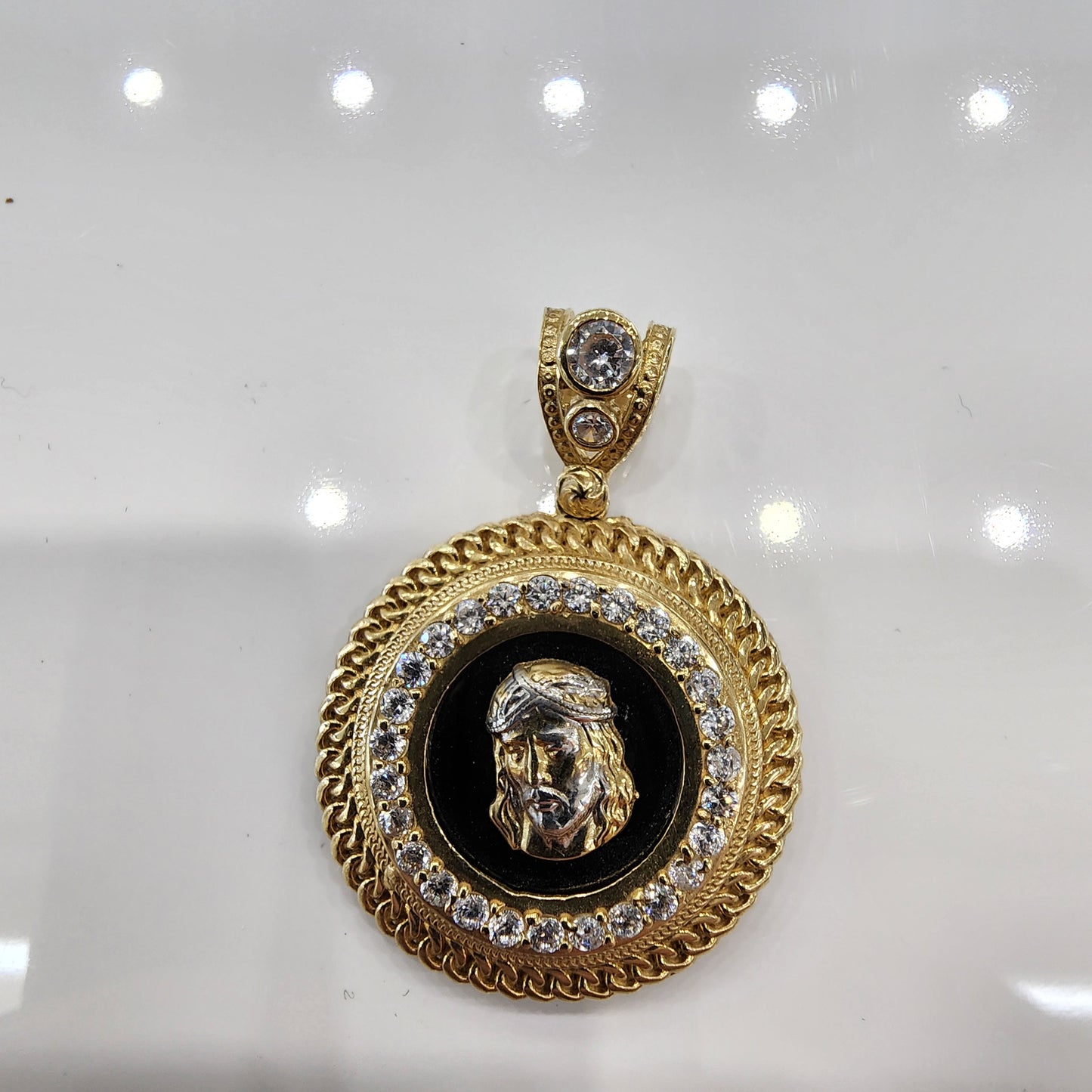 10K Gold Jesus Pendant