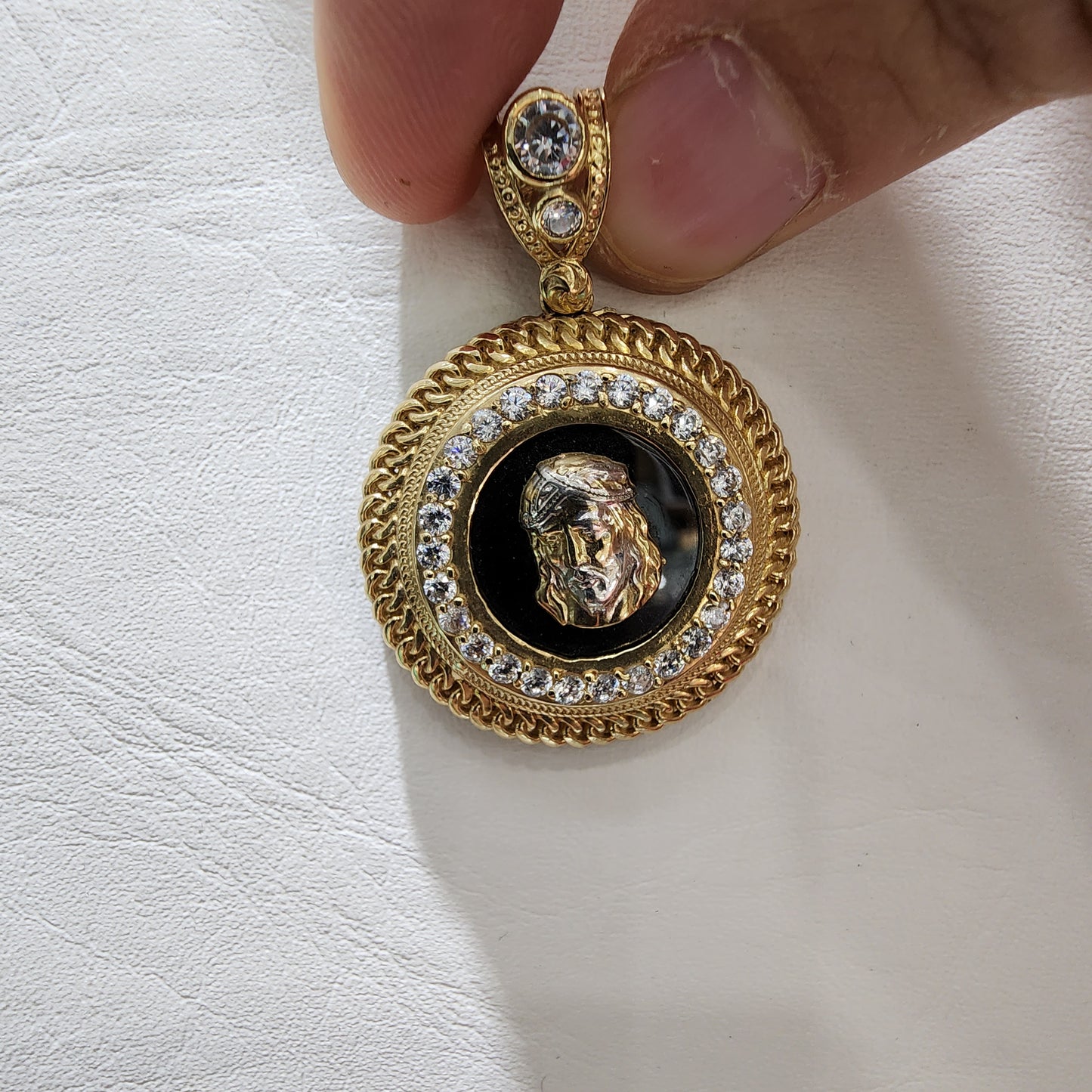 10K Gold Jesus Pendant