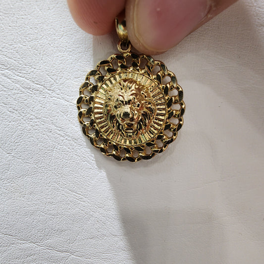 10K Gold Lion Head Pendant