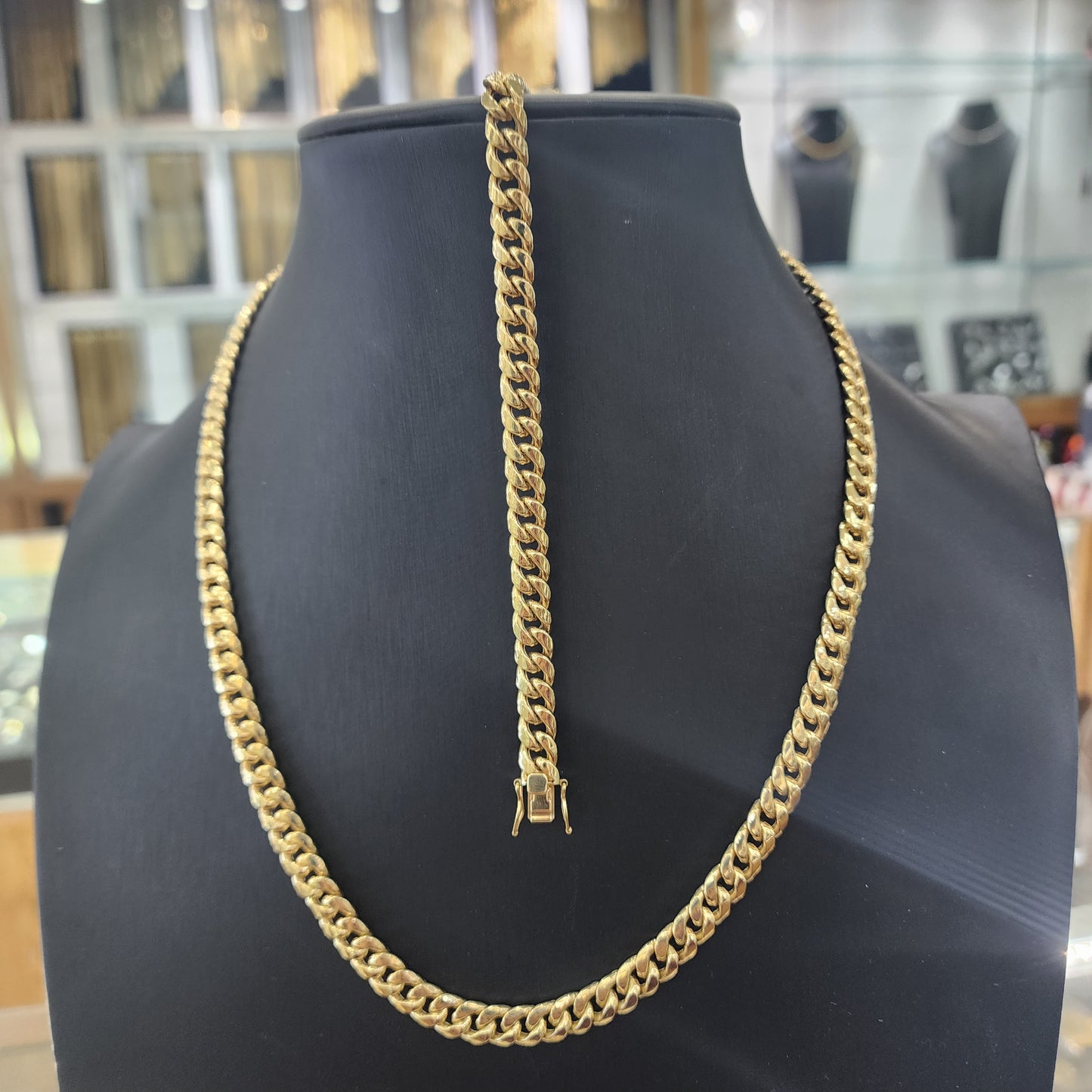 10K Gold Cuban Chain and Bracelet Combo