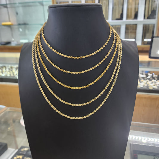 10K Gold 3.3mm Rope Chain