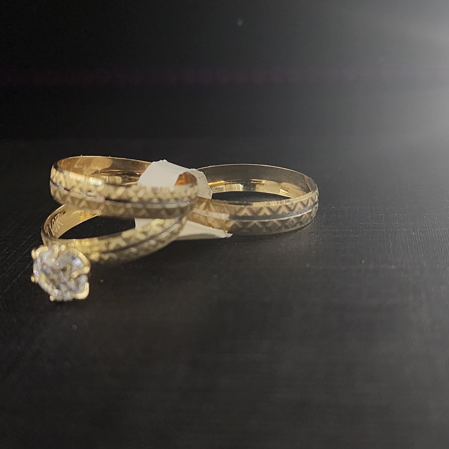 10K Gold CZ 3pc Rings