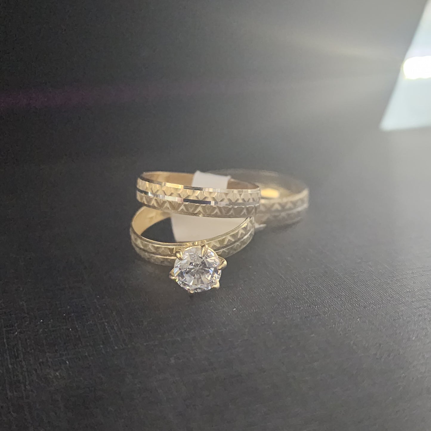 10K Gold CZ 3pc Rings