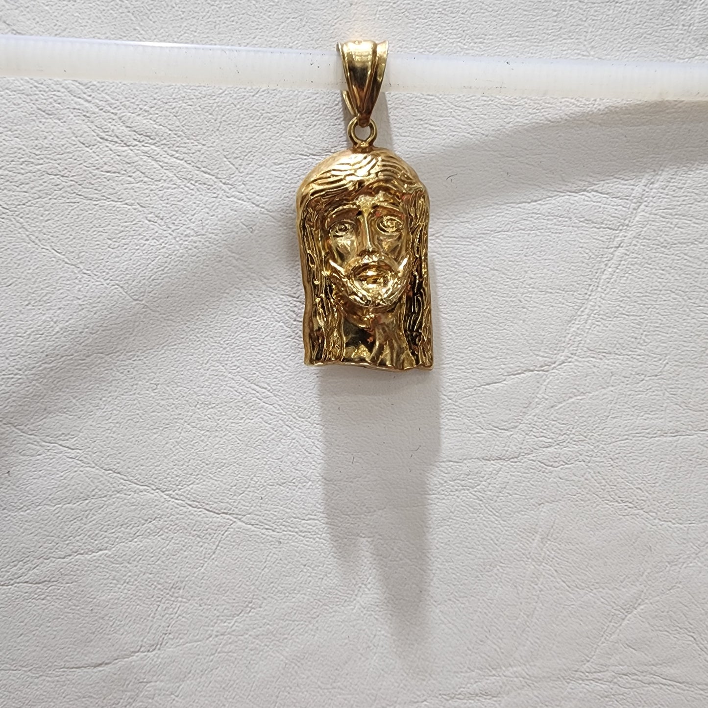 10K Gold Jesus Head Pendant