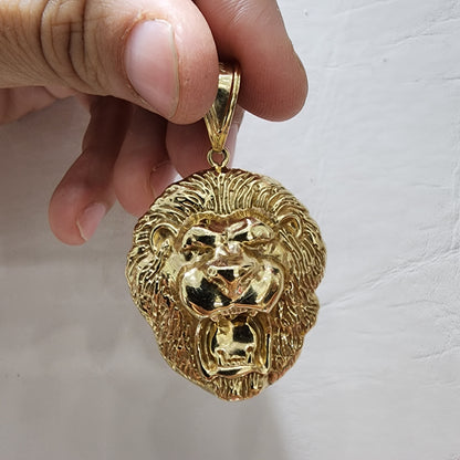 10K Gold Lion Head Pendant