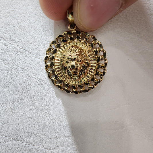10K Gold Lion Head Pendant