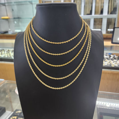 10K Gold 3.3mm Rope Chain